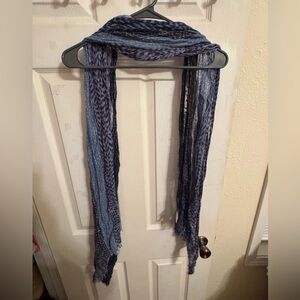 LOFT Navy and White Textured Scarf